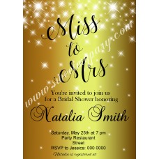 Gold Sparkle Bridal Shower Invitation,Golden bridal Shower invitation,Glitter Bridal Shower invite,(07brsh)